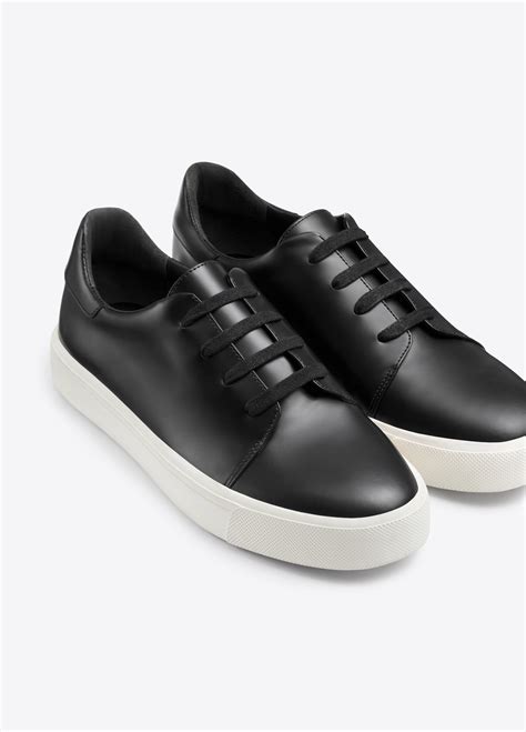 leather black sneakers